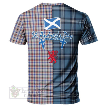 Boswell Tartan T-Shirt Happy St. Andrew's Day Half Tartan Style