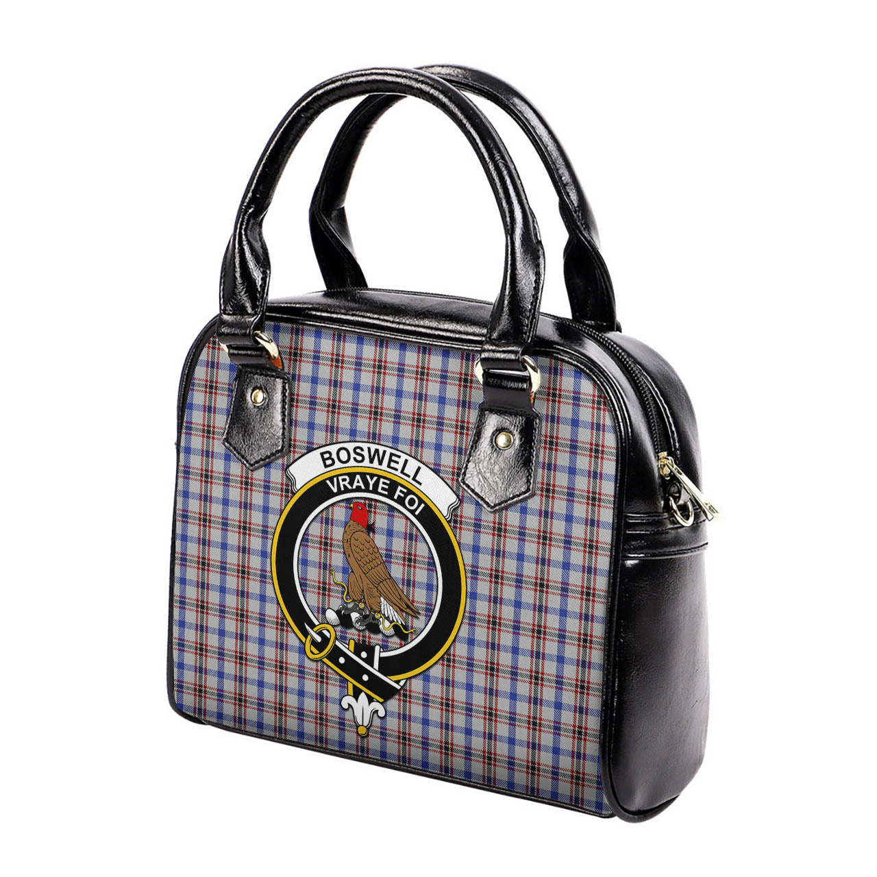 Boswell Tartan Shoulder Handbags with Family Crest - Tartanvibesclothing