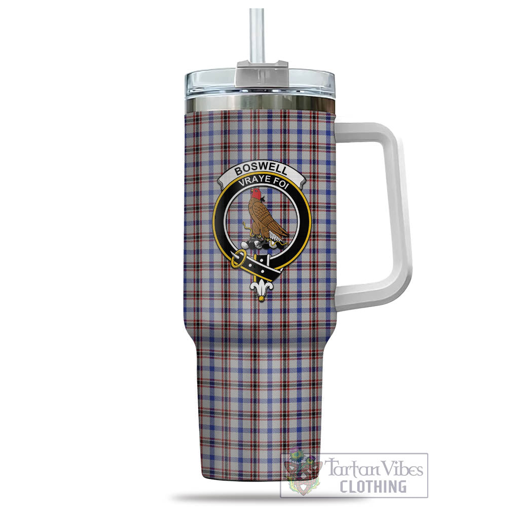 Tartan Vibes Clothing Boswell Tartan and Family Crest Tumbler with Handle