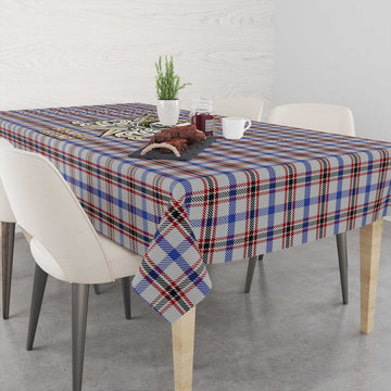 Boswell Tartan Tablecloth with Clan Crest and the Golden Sword of Courageous Legacy