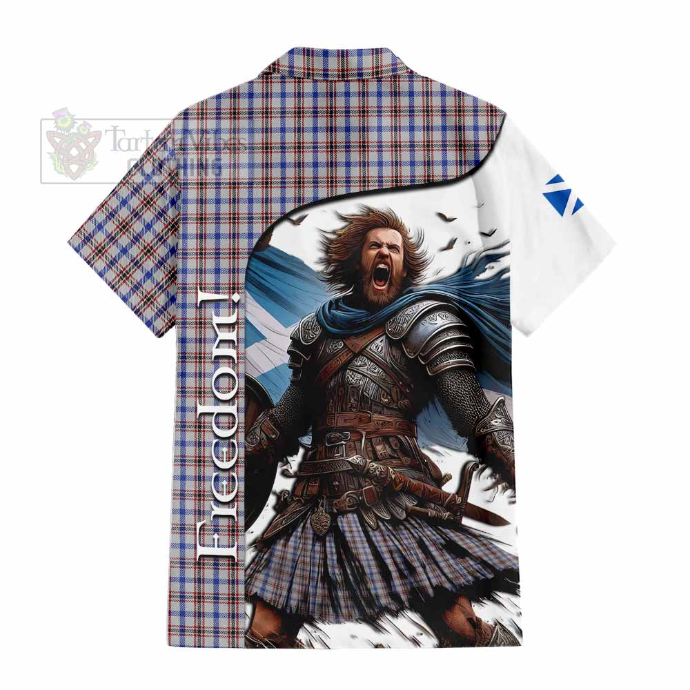 Tartan Vibes Clothing Boswell Crest Tartan Short Sleeve Button Shirt Inspired by the Freedom of Scottish Warrior