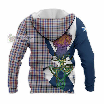 Boswell Tartan Family Crest Knitted Hoodie Scottish Thistle Celtic Inspired - Tartan Vibes Clothing