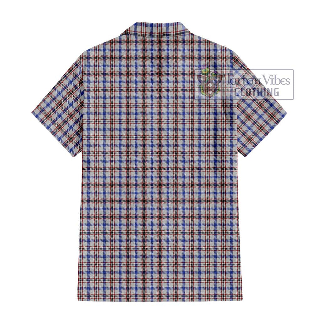 Boswell Tartan Short Sleeve Button Shirt with Family Crest DNA In Me Style - Tartanvibesclothing Shop