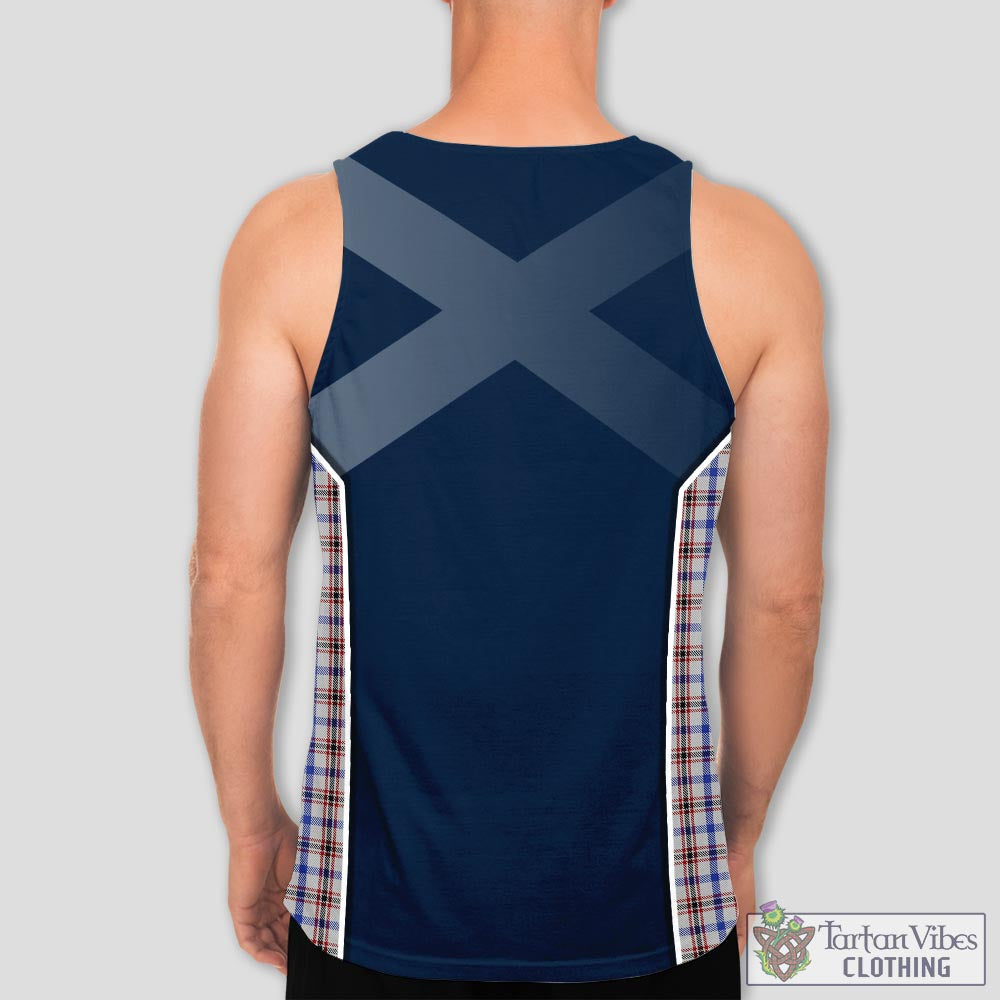 Tartan Vibes Clothing Boswell Tartan Men's Tanks Top with Family Crest and Scottish Thistle Vibes Sport Style