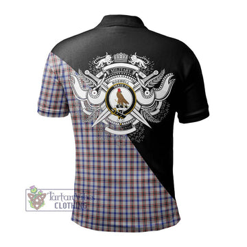 Boswell Tartan Polo Shirt with Family Crest and Military Logo Style