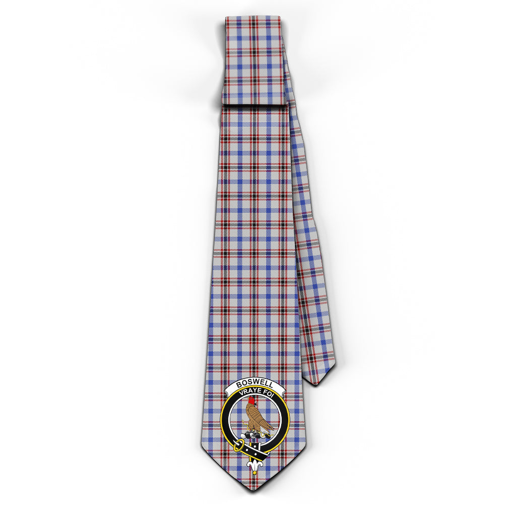 Boswell Tartan Classic Necktie with Family Crest - Tartan Vibes Clothing