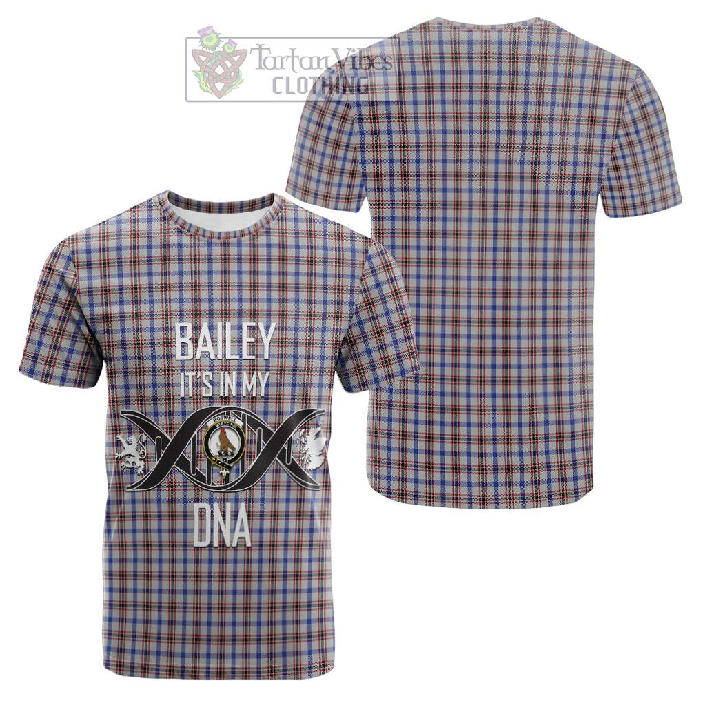 Tartan Vibes Clothing Boswell Tartan Cotton T-shirt with Family Crest DNA In Me Style