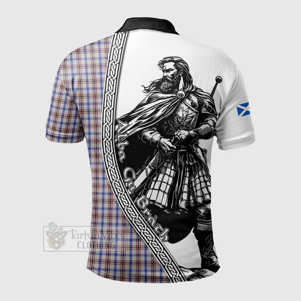 Tartan Vibes Clothing Boswell Tartan Clan Crest Polo Shirt with Highlander Warrior Celtic Style