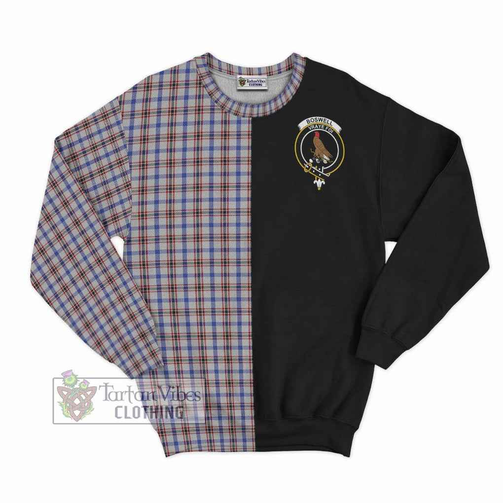 Boswell Tartan Sweatshirt with Family Crest and Half Of Me Style - Tartanvibesclothing Shop