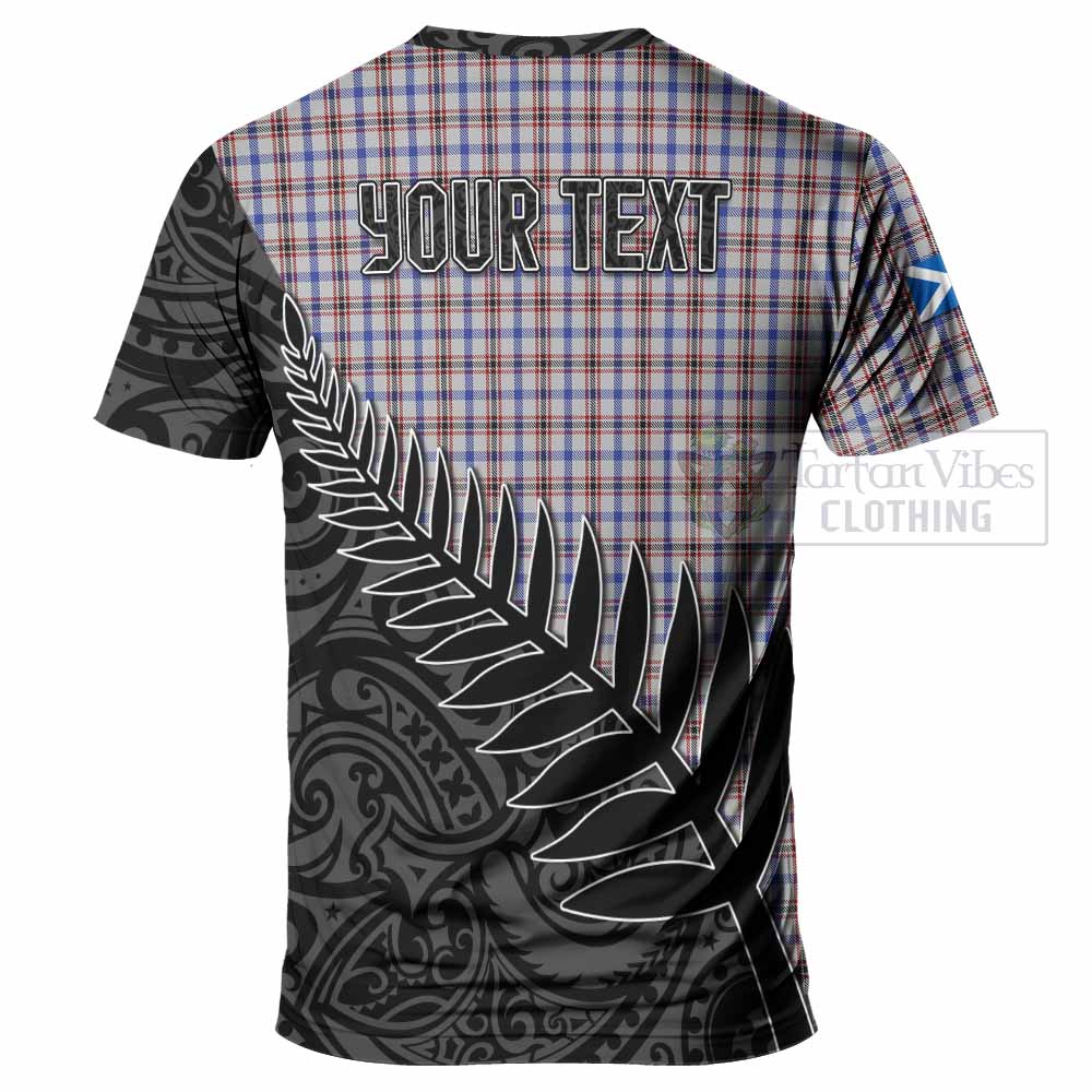 Tartan Vibes Clothing Boswell Crest Tartan T-Shirt with New Zealand Silver Fern Half Style