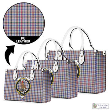 Boswell Tartan Luxury Leather Handbags with Family Crest