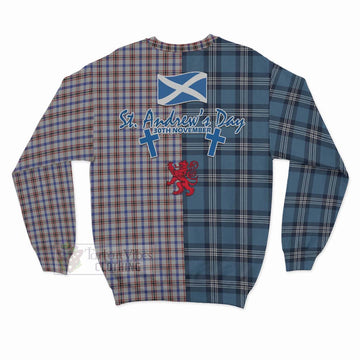 Boswell Tartan Sweatshirt Happy St. Andrew's Day Half Tartan Style