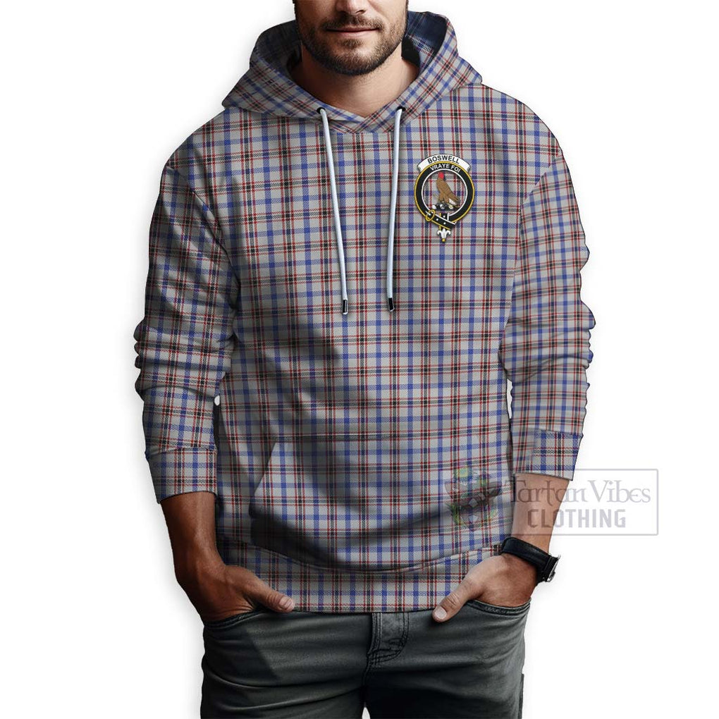 Tartan Vibes Clothing Boswell Tartan Hoodie with Family Crest and Bearded Skull Holding Bottles of Whiskey