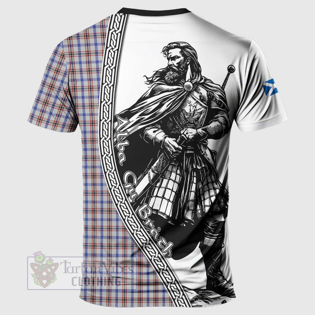 Tartan Vibes Clothing Boswell Tartan Clan Crest T-Shirt with Highlander Warrior Celtic Style