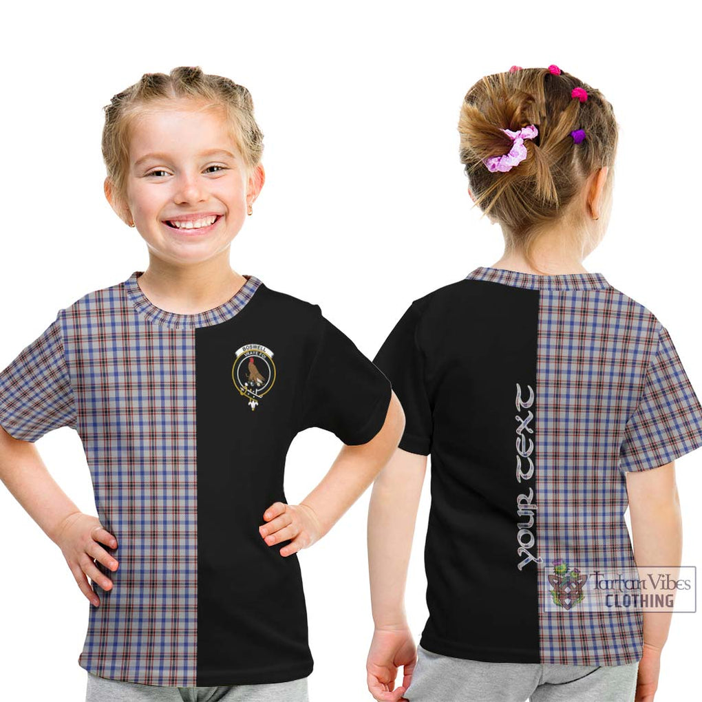 Boswell Tartan Kid T-Shirt with Family Crest and Half Of Me Style - Tartanvibesclothing Shop