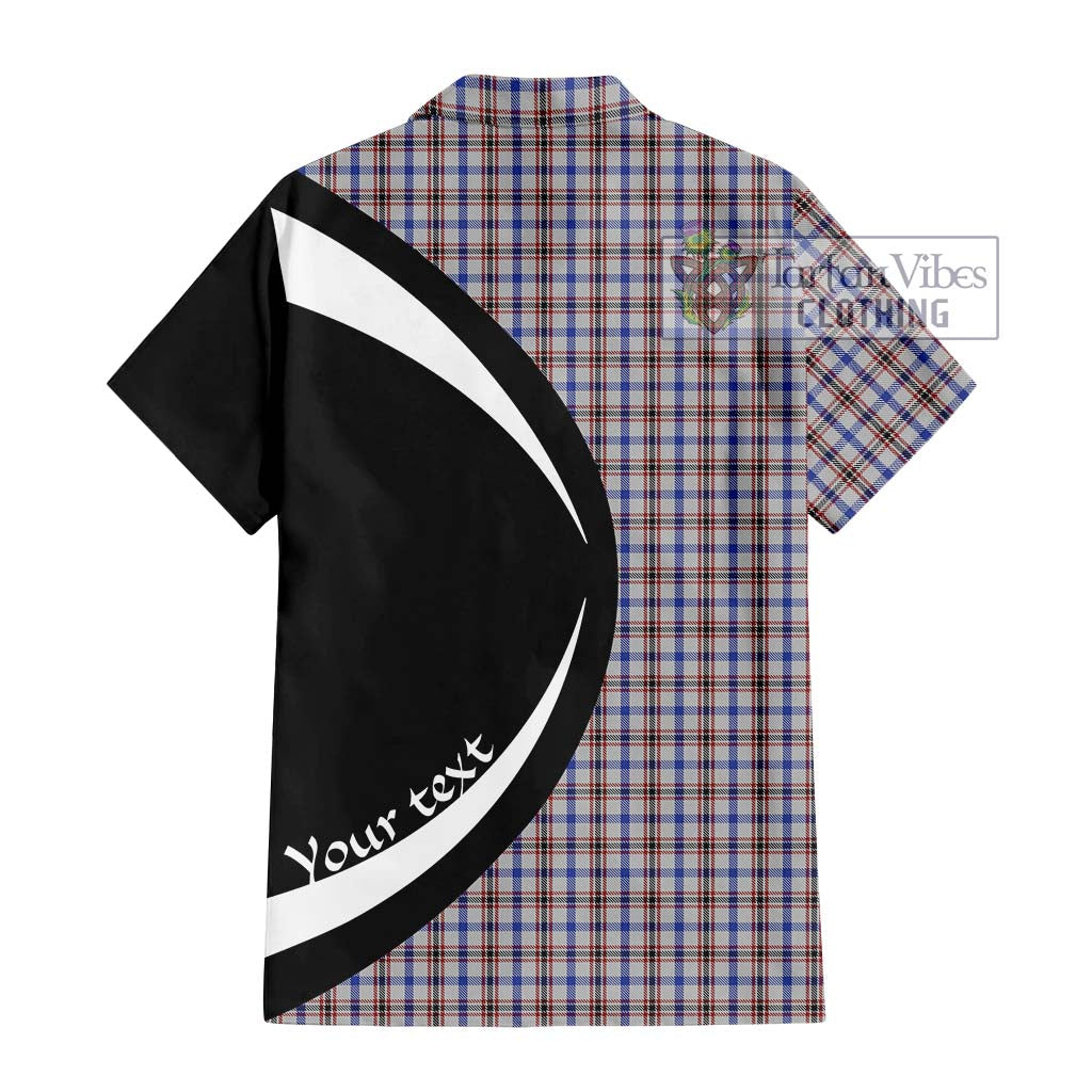 Boswell Tartan Short Sleeve Button Up with Family Crest Circle Style - Tartan Vibes Clothing