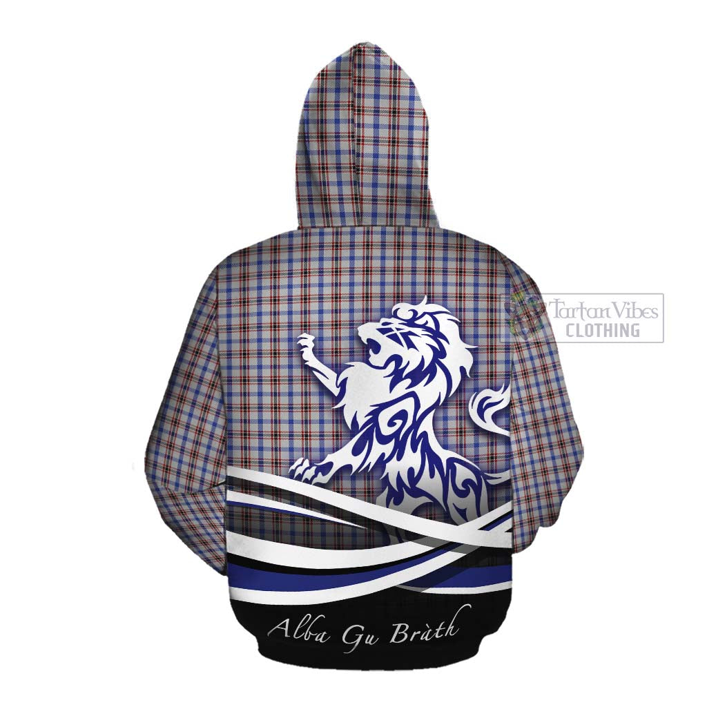 Tartan Vibes Clothing Boswell Tartan Cotton Hoodie with Alba Gu Brath Regal Lion Emblem