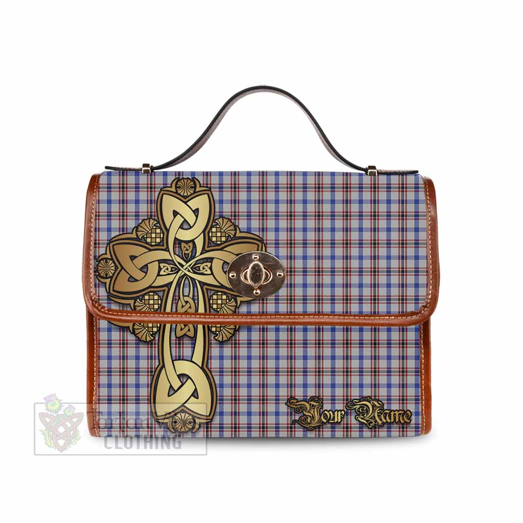 Tartan Vibes Clothing Boswell Tartan Waterproof Canvas Bag Golden Thistle Celtic Cross Style