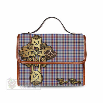 Boswell Tartan Waterproof Canvas Bag Golden Thistle Celtic Cross Style