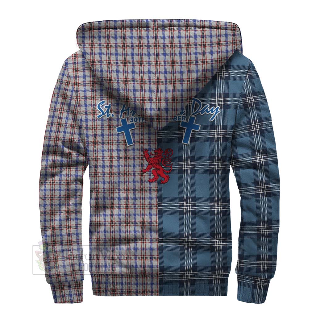 Tartan Vibes Clothing Boswell Tartan Sherpa Hoodie Happy St. Andrew's Day Half Tartan Style