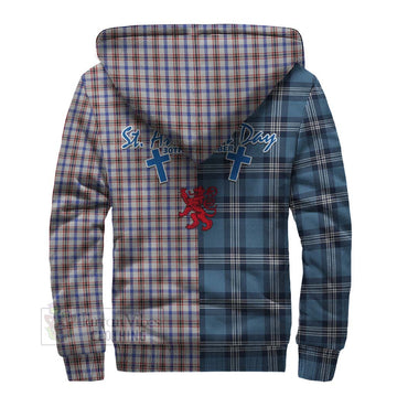 Boswell Tartan Sherpa Hoodie Happy St. Andrew's Day Half Tartan Style