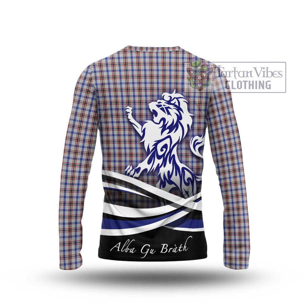 Boswell Tartan Long Sleeve T-Shirt with Alba Gu Brath Regal Lion Emblem - Tartanvibesclothing Shop