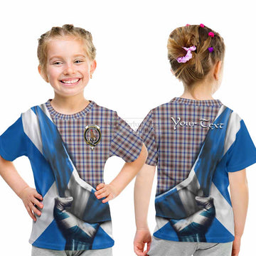 Boswell Tartan Kid T-Shirt with Family Crest Scotland Patriotic Style