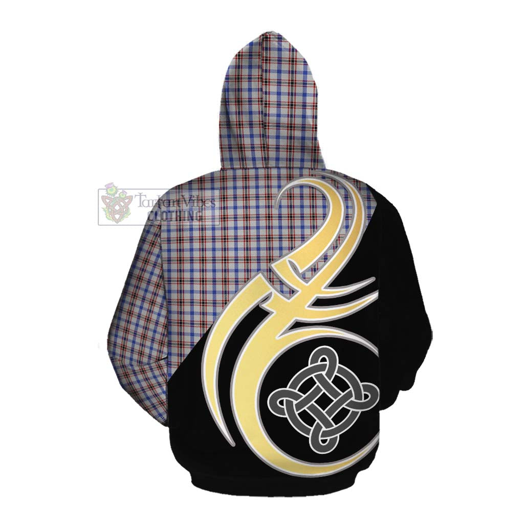 Tartan Vibes Clothing Boswell Tartan Cotton Hoodie with Family Crest and Celtic Symbol Style