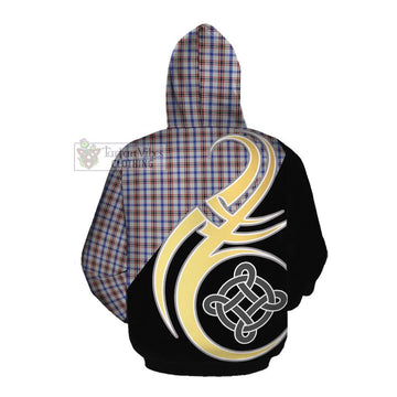 Boswell Tartan Cotton Hoodie with Family Crest and Celtic Symbol Style