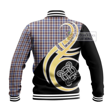 Boswell Tartan Baseball Jacket with Family Crest and Celtic Symbol Style