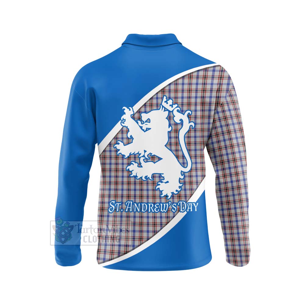 Tartan Vibes Clothing Boswell Family Crest Tartan Long Sleeve Polo Shirt Celebrate Saint Andrew's Day in Style