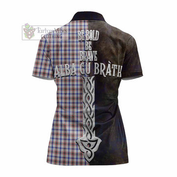 Boswell Tartan Family Crest Women's Polo Shirt Alba Gu Brath Be Brave Lion Ancient Style - Tartan Vibes Clothing