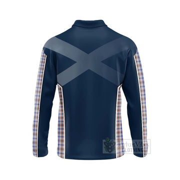 Boswell Tartan Long Sleeve Polo Shirt with Family Crest and Scottish Thistle Vibes Sport Style