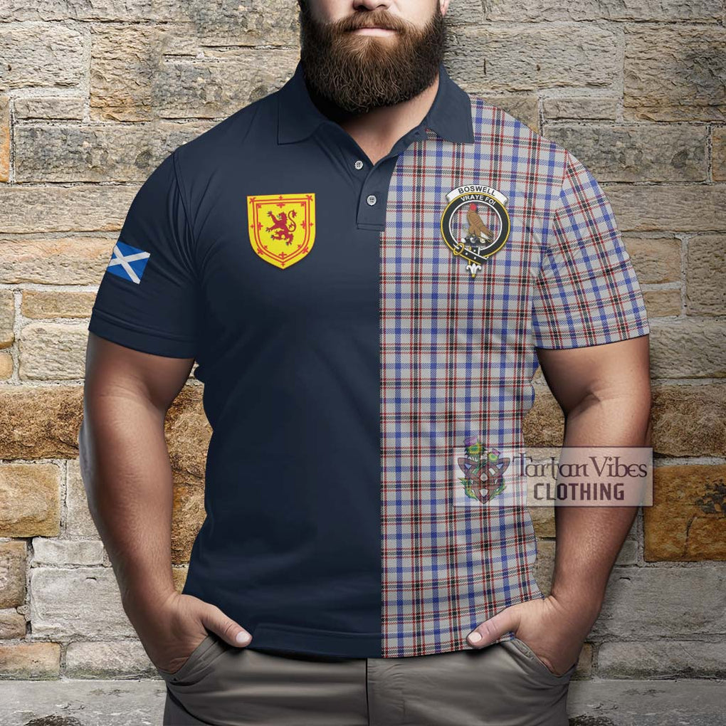 Tartan Vibes Clothing Boswell Tartan Polo Shirt with Scottish Lion Royal Arm Half Style