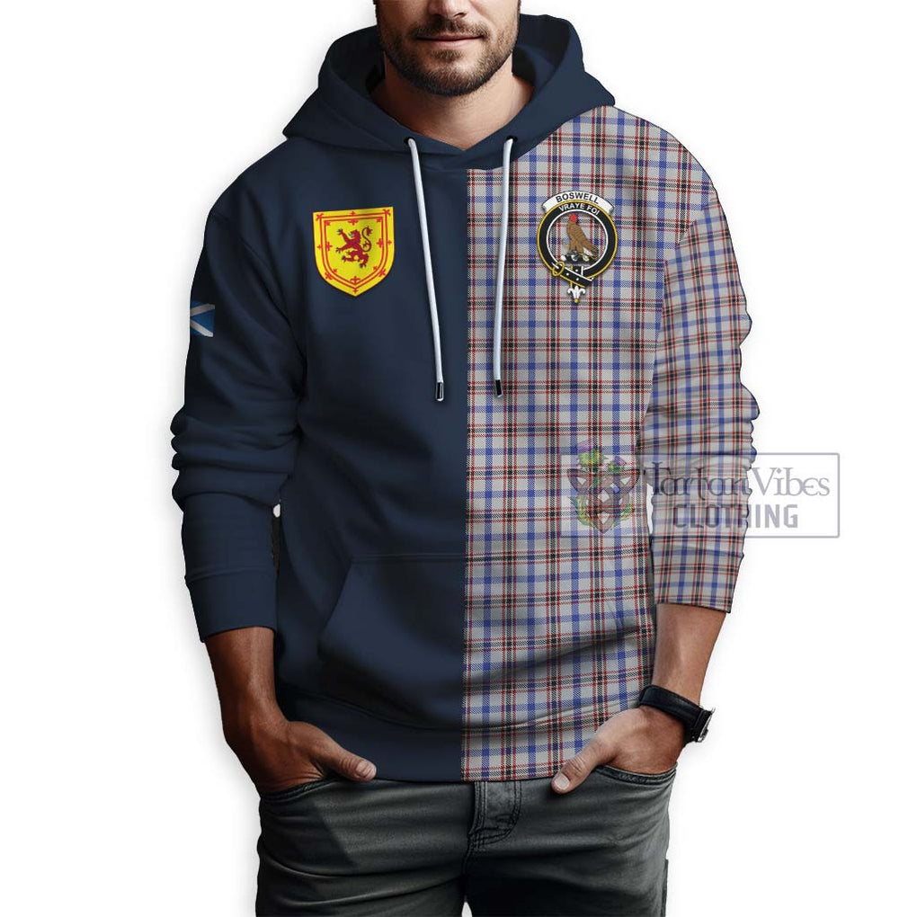 Tartan Vibes Clothing Boswell Tartan Hoodie with Scottish Lion Royal Arm Half Style