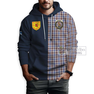 Boswell Tartan Hoodie Alba with Scottish Lion Royal Arm Half Style