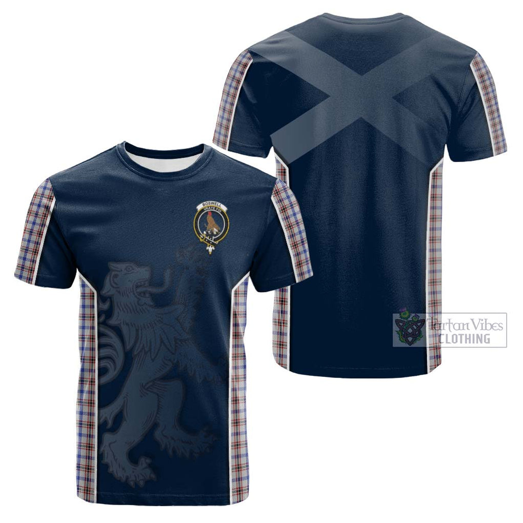 Tartan Vibes Clothing Boswell Tartan Cotton T-shirt with Family Crest and Lion Rampant Vibes Sport Style