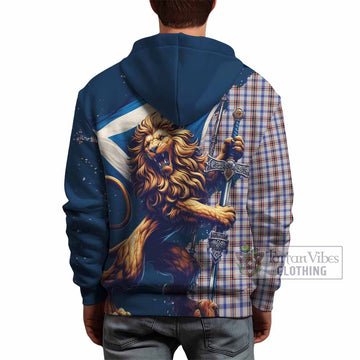 Boswell Tartan Family Crest Hoodie with Scottish Majestic Lion