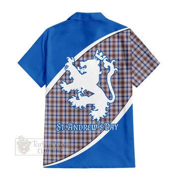 Boswell Family Crest Tartan Short Sleeve Button Shirt Celebrate Saint Andrew's Day in Style