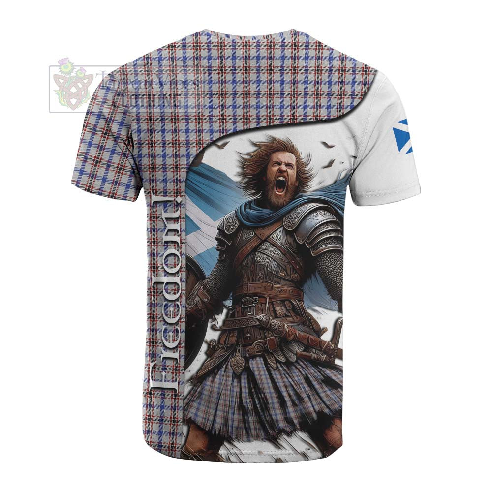 Tartan Vibes Clothing Boswell Crest Tartan Cotton T-shirt Inspired by the Freedom of Scottish Warrior