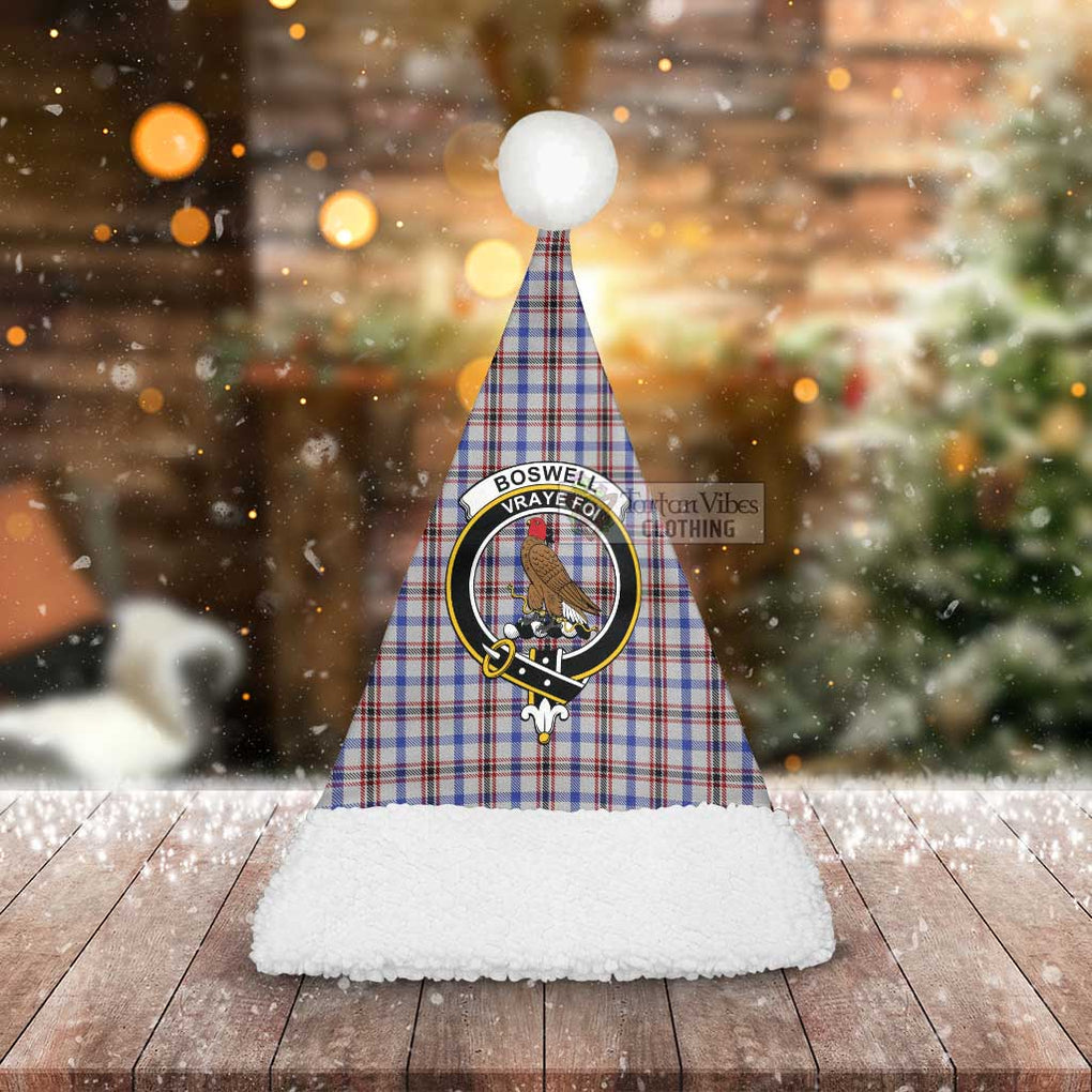 Tartan Vibes Clothing Boswell Tartan Christmas Santa Hats with Family Crest