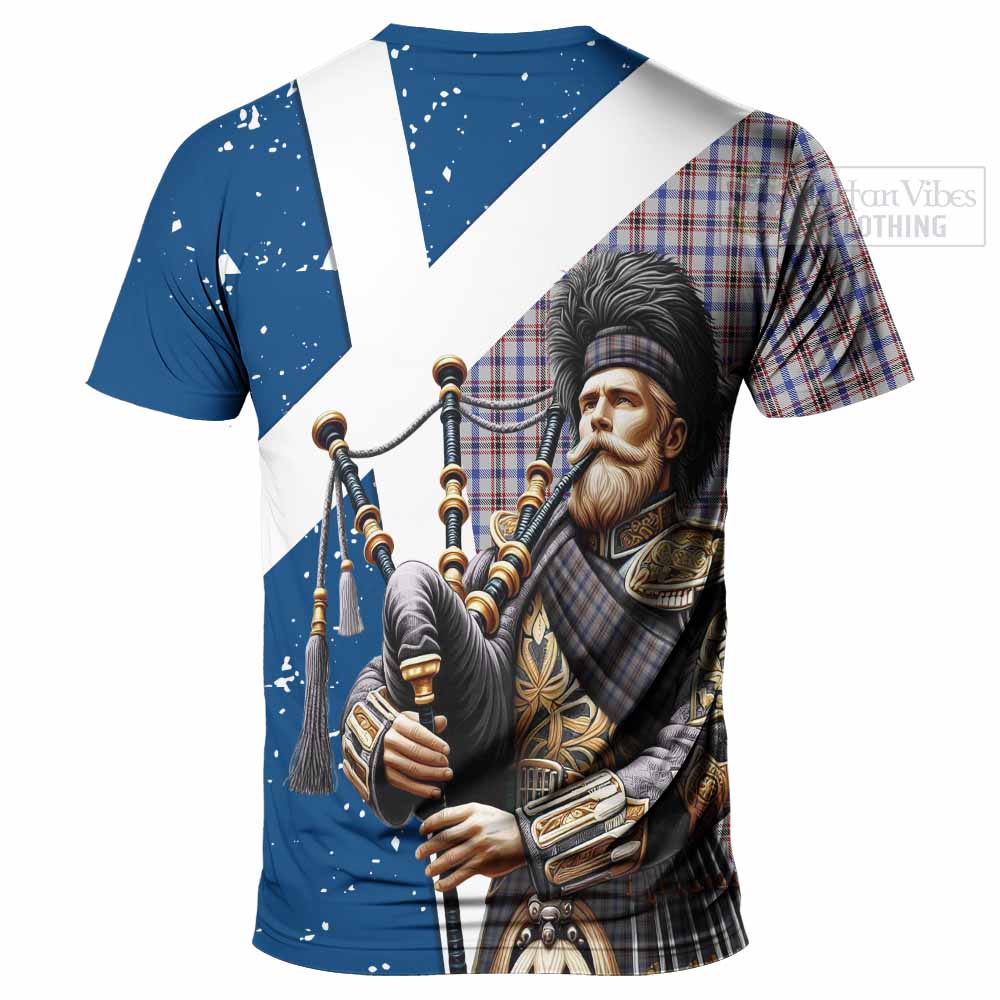 Tartan Vibes Clothing Boswell Tartan T-Shirt with Family Crest Scottish Bagpiper Vibes