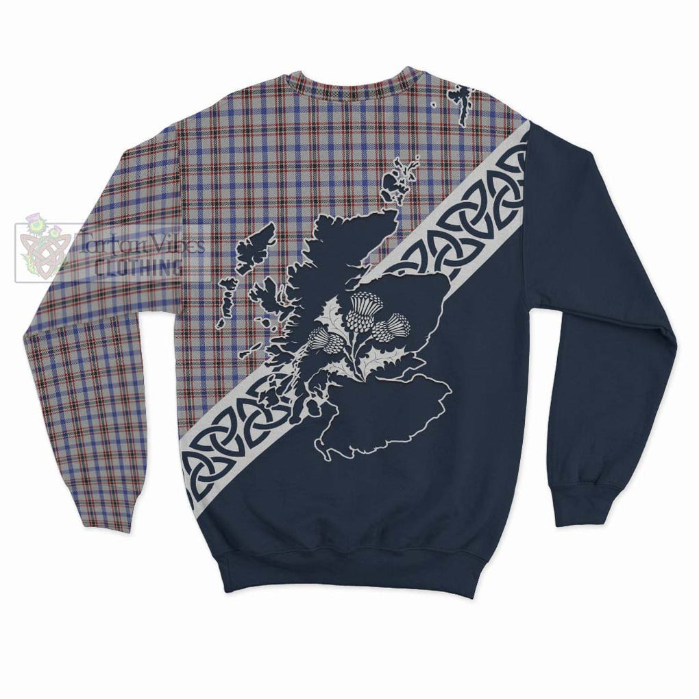 Tartan Vibes Clothing Boswell Tartan Sweatshirt Featuring Thistle and Scotland Map