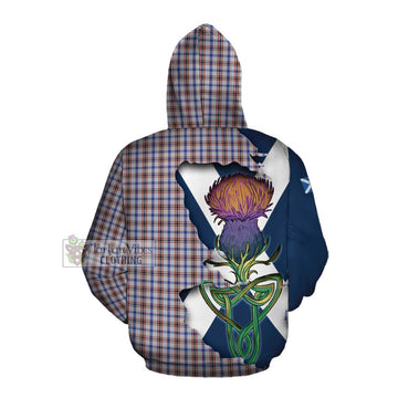 Boswell Tartan Family Crest Cotton Hoodie Scottish Thistle Celtic Inspired Pullover Hoodie - Tartan Vibes Clothing
