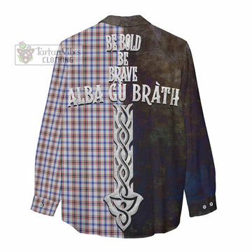 Boswell Tartan Family Crest Women's Casual Shirt Alba Gu Brath Be Brave Lion Ancient Style - Tartan Vibes Clothing