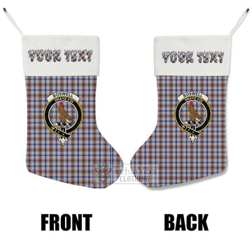 Boswell Tartan Family Crest Christmas Stocking with Personalized Text