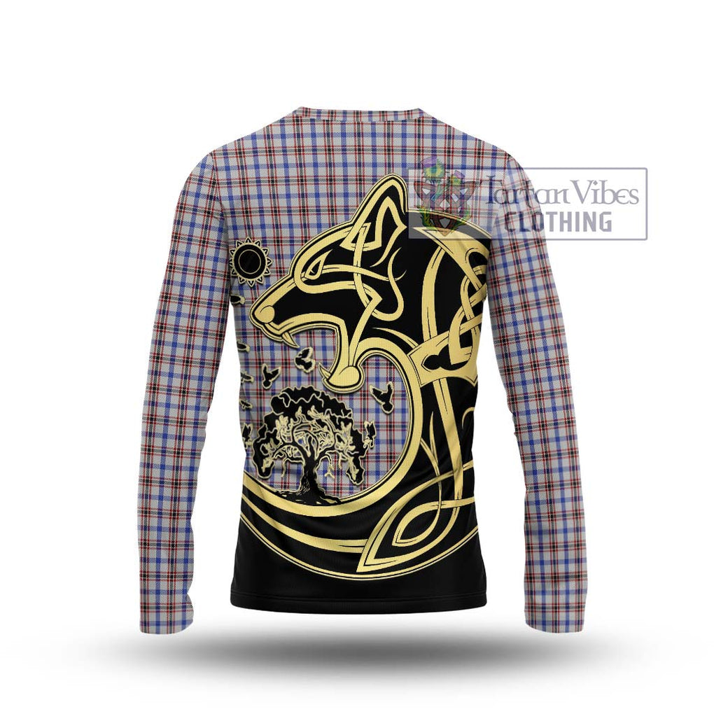 Boswell Tartan Long Sleeve T-Shirt with Family Crest Celtic Wolf Style - Tartan Vibes Clothing