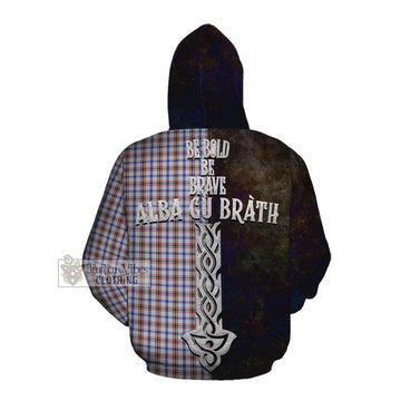 Boswell Tartan Family Crest Cotton Hoodie Alba Gu Brath Be Brave Lion Ancient Style Pullover Hoodie - Tartan Vibes Clothing