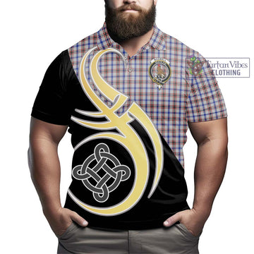 Boswell Tartan Polo Shirt with Family Crest and Celtic Symbol Style