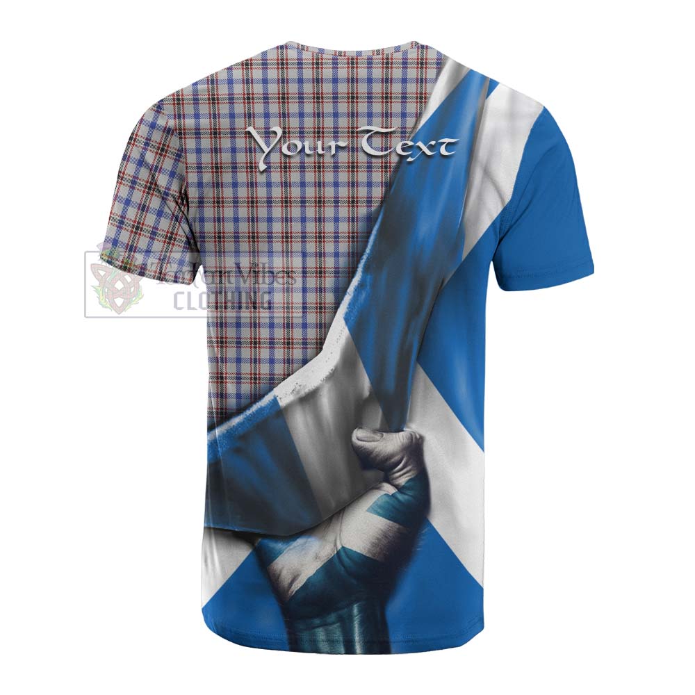 Tartan Vibes Clothing Boswell Tartan Cotton T-shirt with Family Crest Scotland Patriotic Style